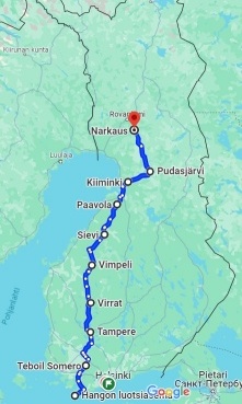 Reitti Etelä-Suomi